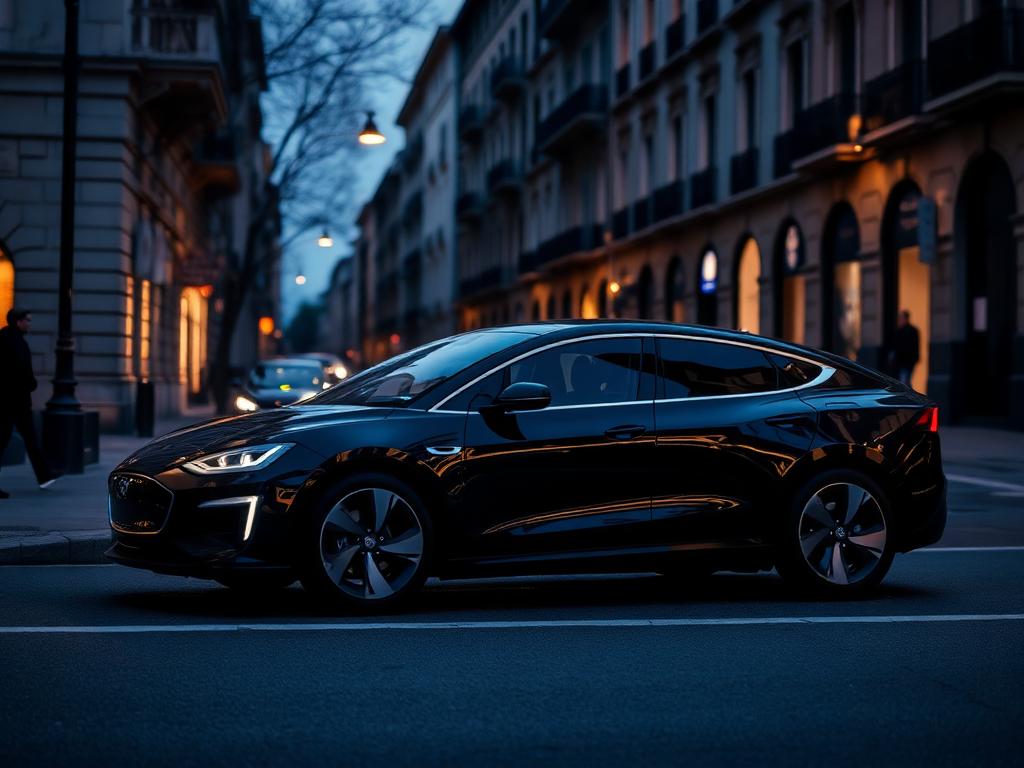 Auto elettrica in sharing parcheggiata in città